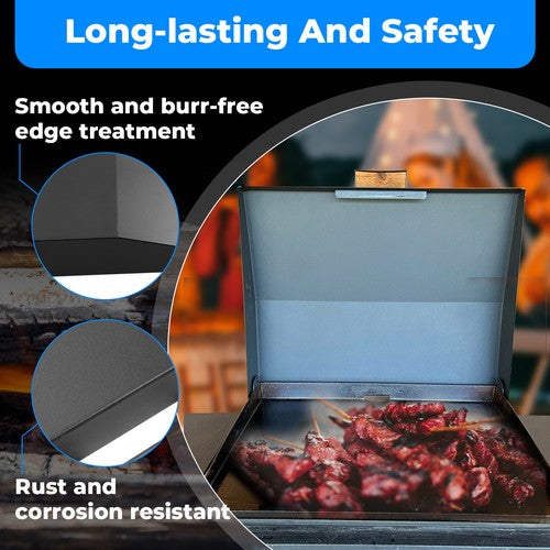 Solid Spare Hinged Lid Cover for Blackstone 36" Griddle with Rear Grease Collection - Black
