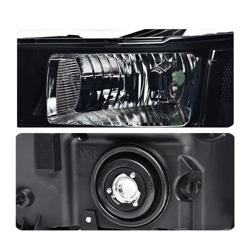Solid Spare Fit For 07-2013 GMC Sierra 1500 07-14 2500HD 3500HD Smoke Headlights Replacement