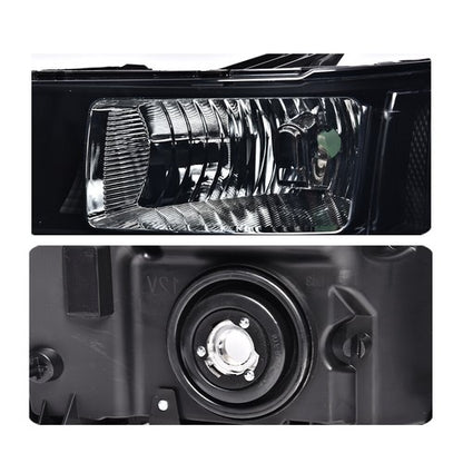 Solid Spare Fit For 07-2013 GMC Sierra 1500 07-14 2500HD 3500HD Smoke Headlights Replacement