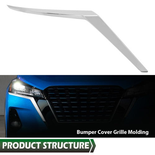 Solid Spare For 2021-2024 Nissan Kicks S SV Right Front Bumper Side Chrome Molding Trim RH