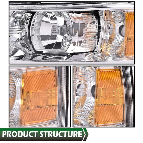 Solid Spare Headlight Fit For 2007-2014 Chevy Silverado 1500 2500HD 3500HD Left Driver Side