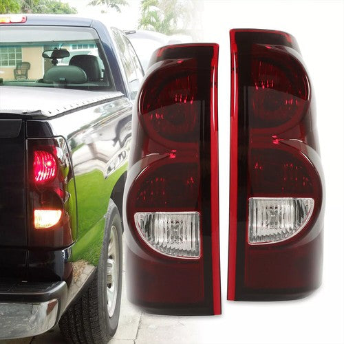Solid Spare Tail Lights Brake Lamps W/Bulbs For 2003-2006 Chevy Silverado 1500 2500 3500 HD