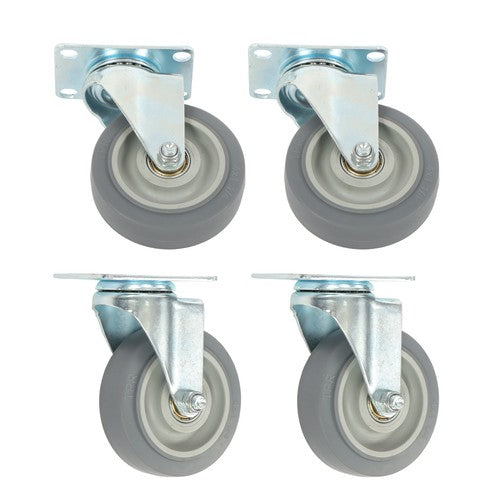 Solid Spare 4 Pack (Two Straight, Two Inclined) 4" Heavy Duty Swivel Caster Wheels 1200Lbs