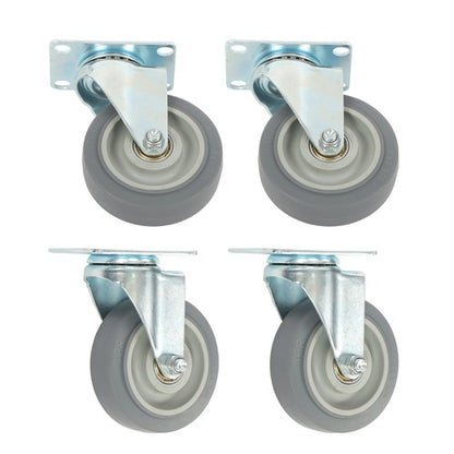 Solid Spare 4 Pack (Two Straight, Two Inclined) 4" Heavy Duty Swivel Caster Wheels 1200Lbs