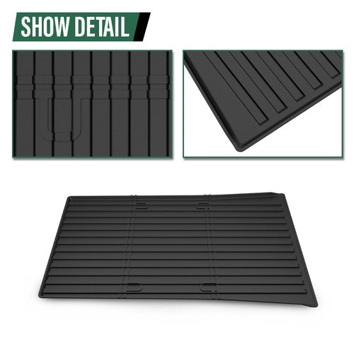 Solid Spare Fit For 23-24 Tesla Cybertruck Truck Bed Mat TPE Rear Storage Cargo Floor Liner