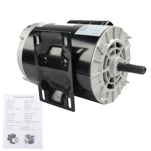 Solid Spare 3450RPM 3.7HP Electric Motor Compressor Duty 56Frame 1 Phase 5/8" Shaft 230V New