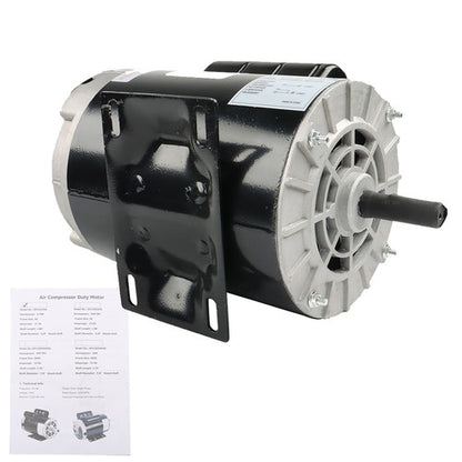 Solid Spare 3450RPM 3.7HP Electric Motor Compressor Duty 56Frame 1 Phase 5/8" Shaft 230V New
