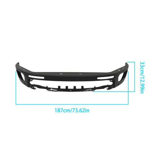 Solid Spare For Ford Ranger 2019-2023 Replacement Black Steel Front Bumper With Sensor Holes
