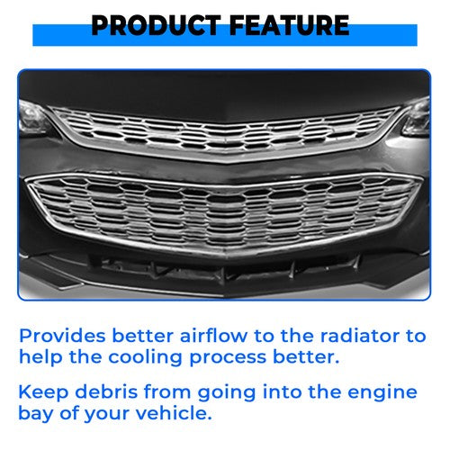 Solid Spare FOR 2016-2018 Chevy Malibu CHROME Snap On Grille Overlay Grill Covers Inserts