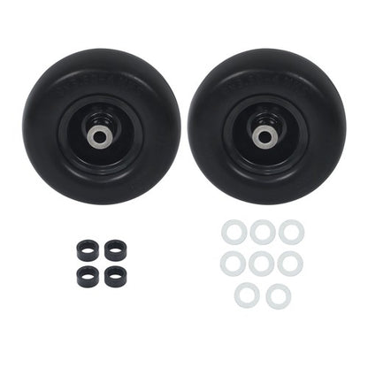 Solid Spare (2-Pack) 9X3.50-4 Flat Free Lawnmower Solid Tire and Wheel Assemblie