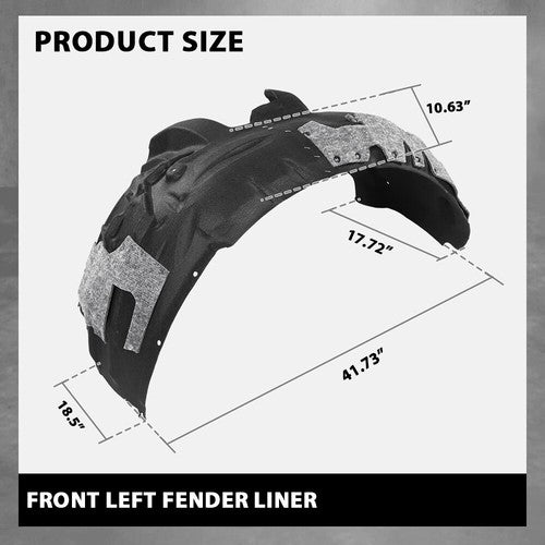 Solid Spare Fit For 12-18 Audi A7 Quattro S7 RS7 Front Fender Liner Splash Shield Left Side