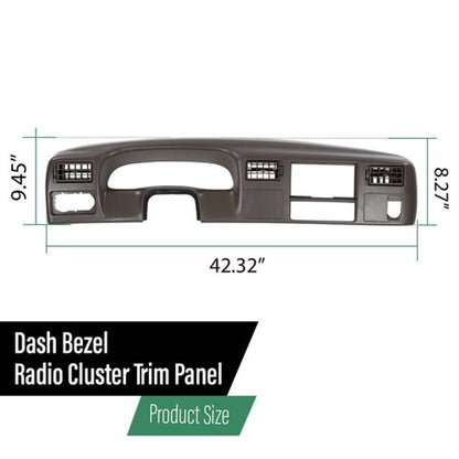 Solid Spare Dash Cluster Radio Bezel Trim Panel Brown Fit For 1999-2004 Ford F250 F350