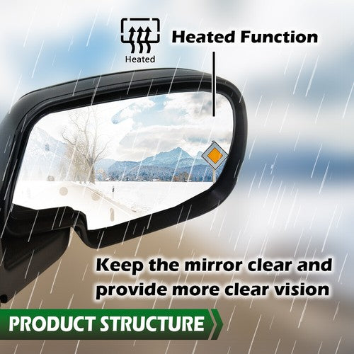 Solid Spare Mirror Glass Power Heated LH RH Pair Fit For Chevy Silverado GMC Yukon Avalanche