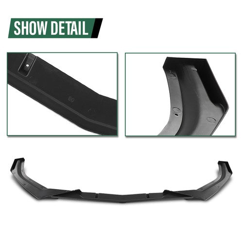 Solid Spare Fit For 16-2021 Honda Civic EX LX Sport Sedan Front Bumper Lip Spoiler Kit Black