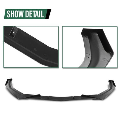 Solid Spare Fit For 16-2021 Honda Civic EX LX Sport Sedan Front Bumper Lip Spoiler Kit Black