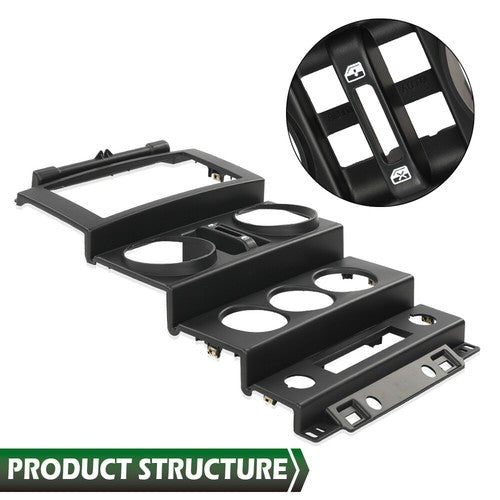 Solid Spare Fit For 2007-2010 Jeep Wrangler Instrument Panel Dash Center Bezel Trim Black