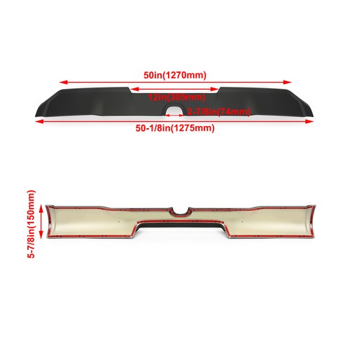 Solid Spare For 2019-2023 24 Dodge Ram 1500 Truck Crew Cab Matte Black Roof Spoiler Wing