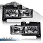 Solid Spare Fit For 88-98 Chevy GMC C10 C/K Truck Headlights Lamps Chrome W/Bulbs