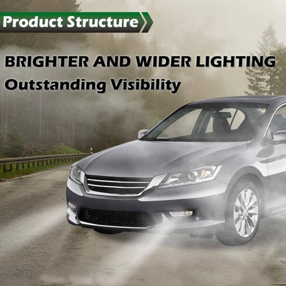 Solid Spare Fit For 2013 2014 2015 Honda Accord Sedan Smoke Front Bumper Fog Lights W/ Bulbs