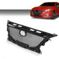 Solid Spare Fit For 14-16 Mazda 3 Front Bumper Upper Diamond Grille Grill Black Chrome