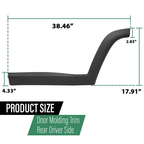 Solid Spare Fit For 2017-2024 Jeep Compass Rear Door Molding Left Driver Side CH1504111