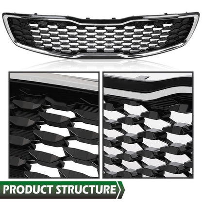 Solid Spare Fit For 2017-2018 Kia Forte5 Hatchback EX LX Front Bumper Upper Grille Grill