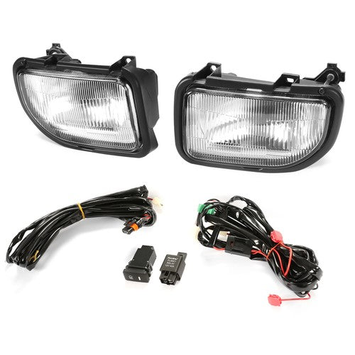 Solid Spare Front Bumper Driving Fog Lights Lamp Kit Clear For Toyota MR2 91 92-1995 W/Bulbs
