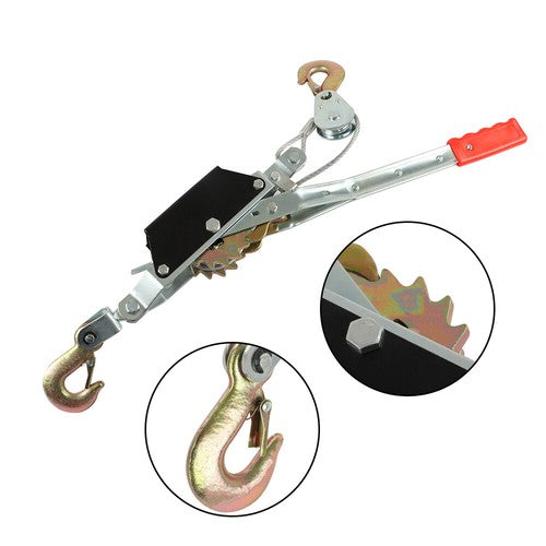 Solid Spare 2 Ton Dual Gear Power Puller Ratcheting Gear Pulley System New