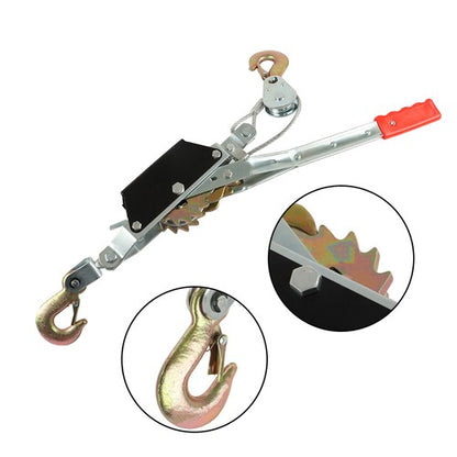 Solid Spare 2 Ton Dual Gear Power Puller Ratcheting Gear Pulley System New