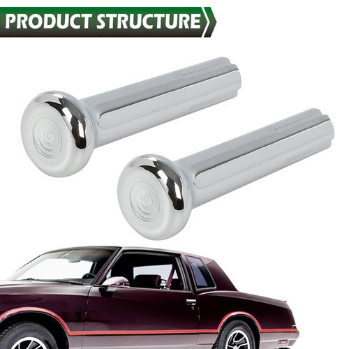 Solid Spare Fit For 1971-1988 GM Chevy Buick Oldsmobile Pontiac Chrome Door Lock Knobs Pair