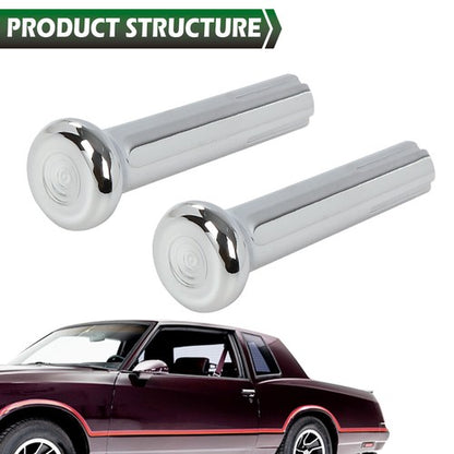 Solid Spare Fit For 1971-1988 GM Chevy Buick Oldsmobile Pontiac Chrome Door Lock Knobs Pair