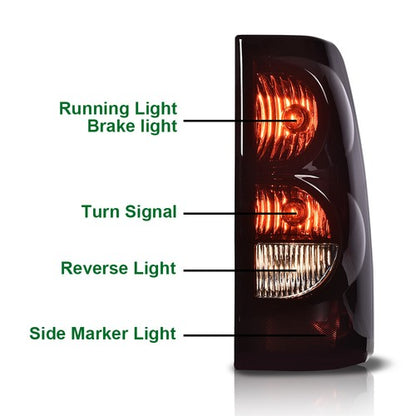 Solid Spare Fit For 03-06 Silverado 1500 2500 Chrome/Clear LED DRL Headlight+Tail Light