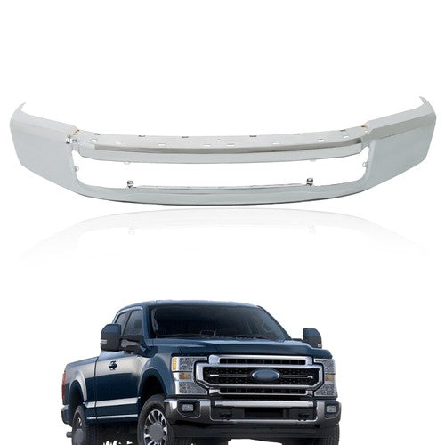 Solid Spare Chrome Steel Front Bumper W/o Fog Light Holes Fit For Ford F250 F350 2020-2022
