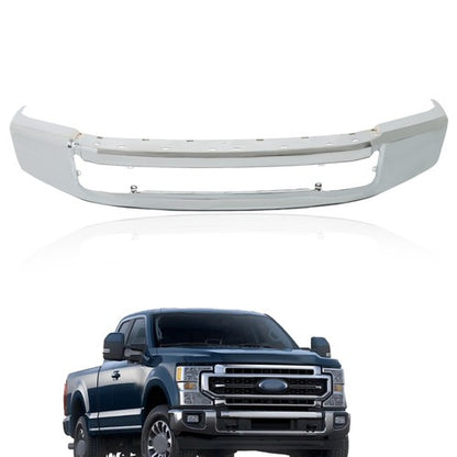 Solid Spare Chrome Steel Front Bumper W/o Fog Light Holes Fit For Ford F250 F350 2020-2022