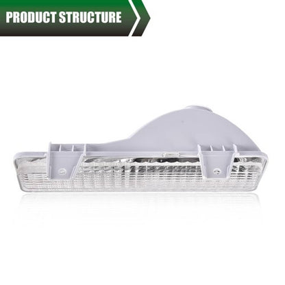 Solid Spare Fit For 80-90 Chevrolet Caprice Clear Bumper Turn Signal Light Left+Right
