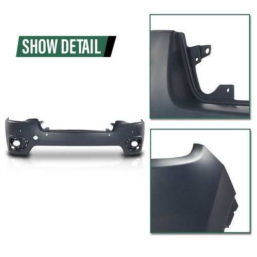 Solid Spare Fit For 19-23 Jeep Cherokee Front Upper Bumper Cover W/ Park Assist CH1014141