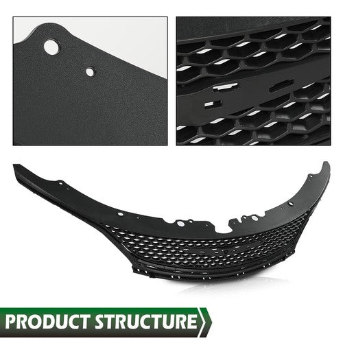 Solid Spare Fit For 2015 2016 2017 Chrysler 200 Front Bumper Upper Grille Grill 68103934AC