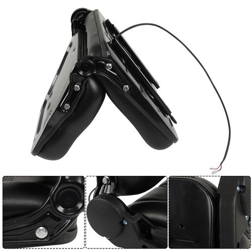 Solid Spare Universal Fold Down Forklift Seat with Adjustable Angle Back,Micro Switch Black