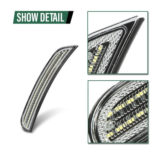 Solid Spare Fit For 2015-2022 Dodge Charger LED Side Marker Lights Front+Rear Fender Lamps