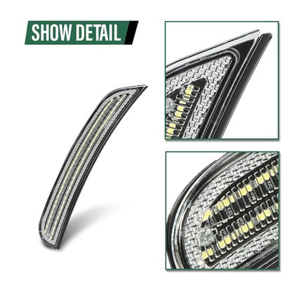 Solid Spare Fit For 2015-2022 Dodge Charger LED Side Marker Lights Front+Rear Fender Lamps