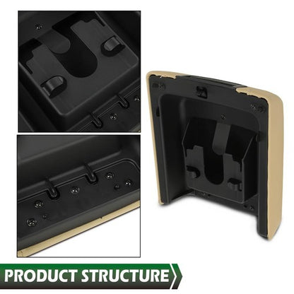 Solid Spare Fit For 2004-2008 Ford F-150 Beige Vinyl Center Console Arm Rest Lid Cover Pad