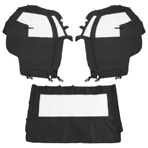 Solid Spare For UTV T-Boss 550 750 560 760 Durable Black+Clear PVC Soft Full Door Enclosure