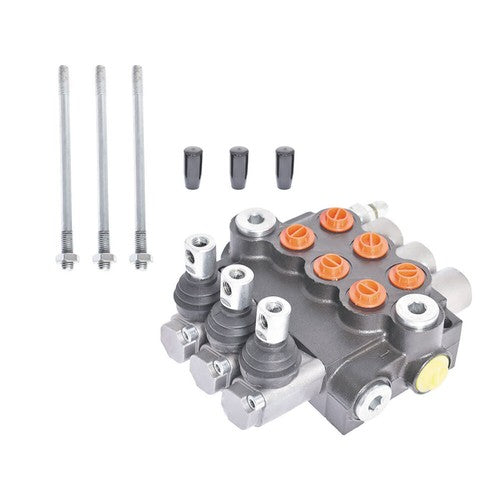 Solid Spare 11GPM 3 Spool Double Acting Adjustable Hydraulic Directional Control Valve New
