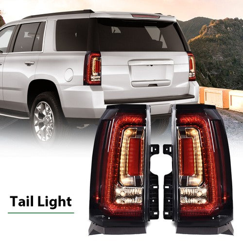 Solid Spare Fit For 15-20 GMC Yukon/Yukon XL Left & Right Side LED Tail Lights Brake Lamps