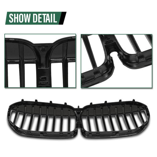 Solid Spare Front Kidney Grille Gloss Black Fit For 20-22 BMW G11 G12 LCI 7 Series Sedan 4DR