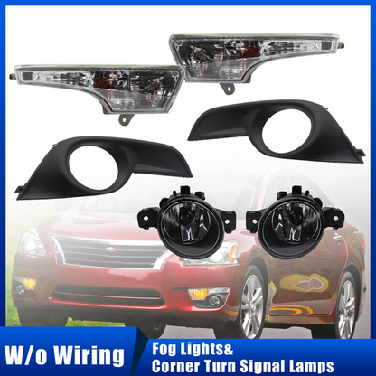 Fog Lights & Corner Turn Signal Lamps w/o Wiring Set For 2013-2015 Nissan Altima