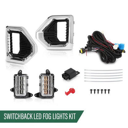 Solid Spare Fit For 2019-2022 GMC Sierra 1500 Denali LED Fog Lights Lamps W/ Chrome Bezel