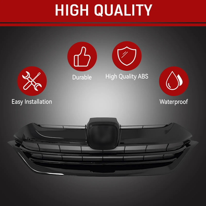 For 2017 2018 2019 Honda CRV CR-V Front Bumper Gloss Black Mesh Grille Grill