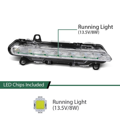 Solid Spare LED Fog Lights Daytime Running Lamps Fit For Mercedes-Benz S550 S600 S63 AMG