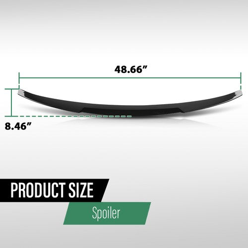 Solid Spare Fit For 21-25 BMW G26 430i Gran Coupe i4 Gloss Black M4 Style Trunk Spoiler